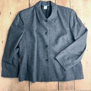 Austin Reed Wool Blazer‎ Gray Lined 16WP Silk Angora